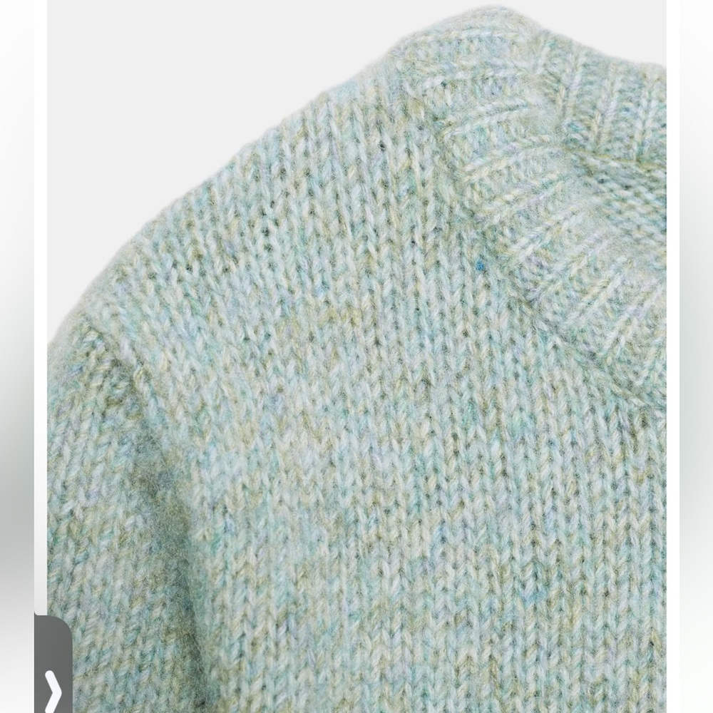 Zara NWT light blue short sleeve knit sweater top - Picture 7 of 7